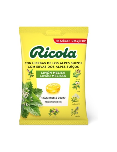 Caramelos de limón y melisa sin azúcar 70 g Ricola