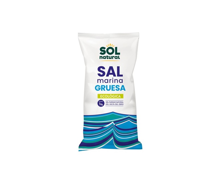 Sal marina gruesa Delta del Ebro Bio 1 kg Sol Natural