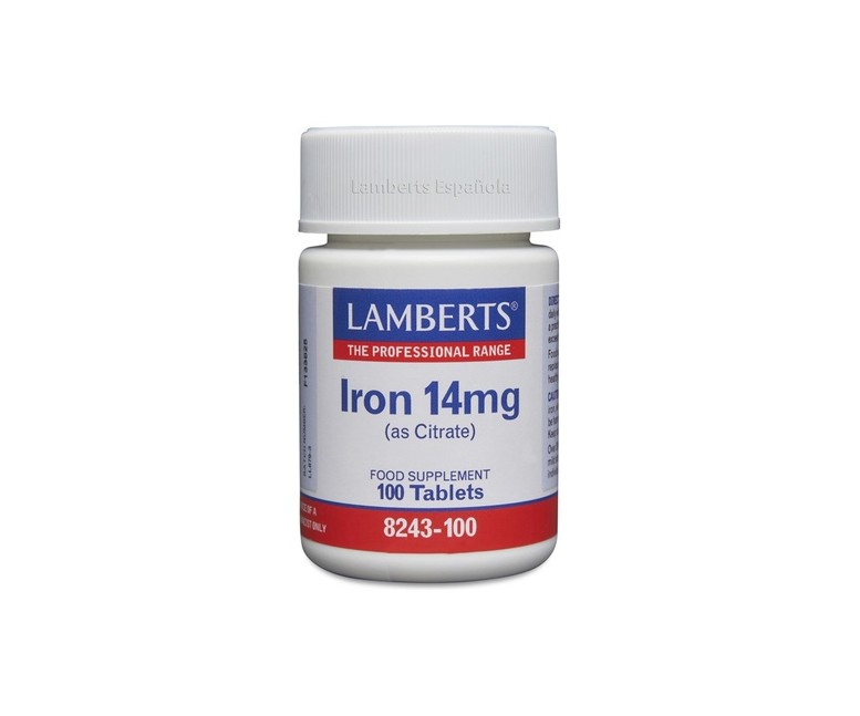 Hierro como citrato 100 tabletas de 14mg Lamberts