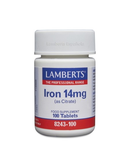 Hierro como citrato 100 tabletas de 14mg Lamberts