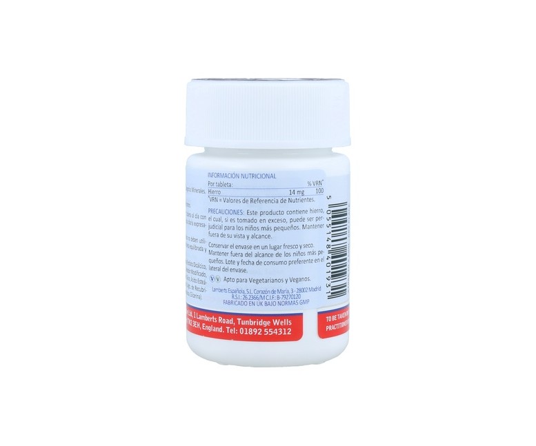 Hierro como citrato 100 tabletas de 14mg Lamberts