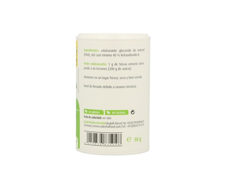 Stevia Polvo 50 g Raab
