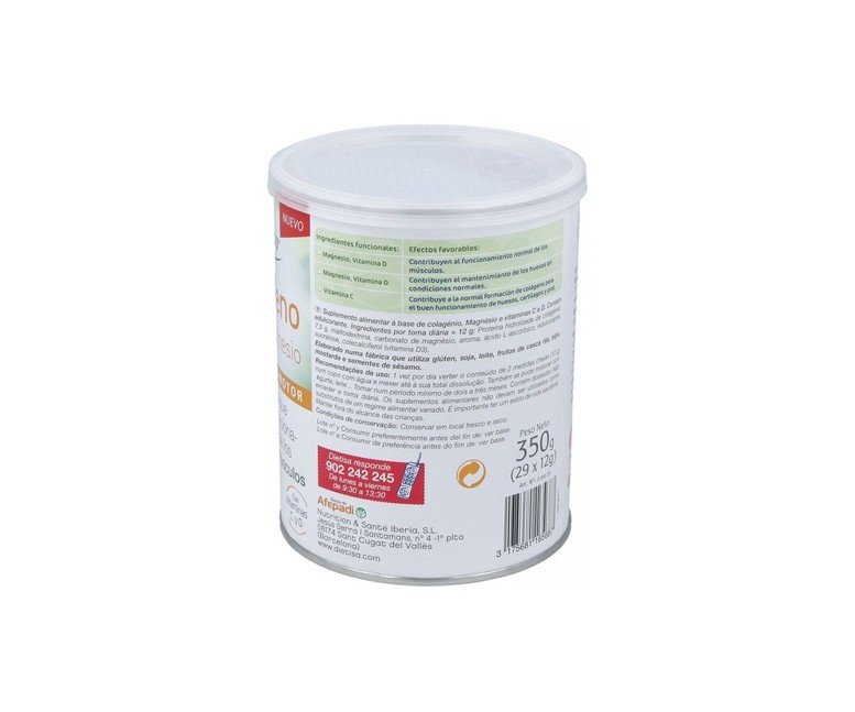 Colageno magnesio vitamina C y D 350 g de polvo Dietisa