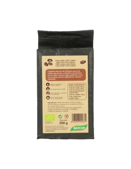 Café Molido 100% Arábica 250 g Biocop