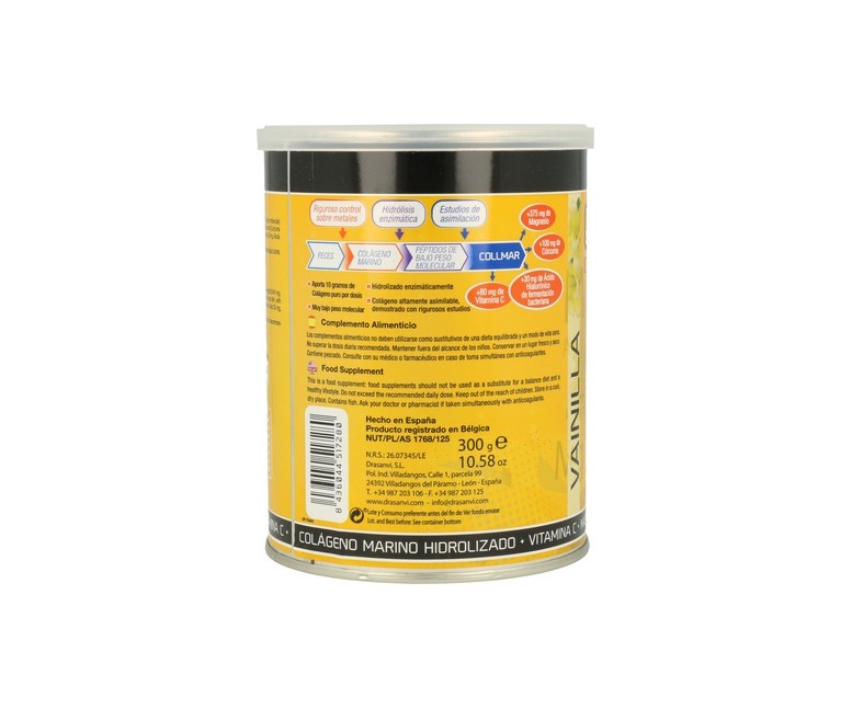 Collmar Magnesio + Cúrcuma (Sabor Vainilla) 300 g de polvo (Vainilla) Drasanvi