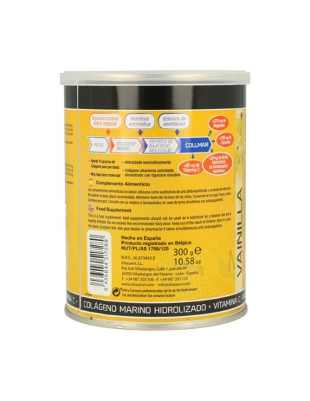Collmar Magnesio + Cúrcuma (Sabor Vainilla) 300 g de polvo (Vainilla) Drasanvi