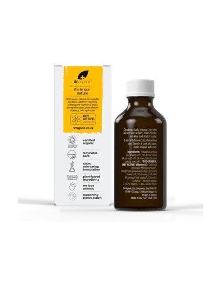 Complejo de aceite puro de vitamina E - Antioxidante 50 ml de aceite Dr. Organic