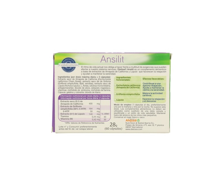 Ansilit 60 cápsulas Dietisa