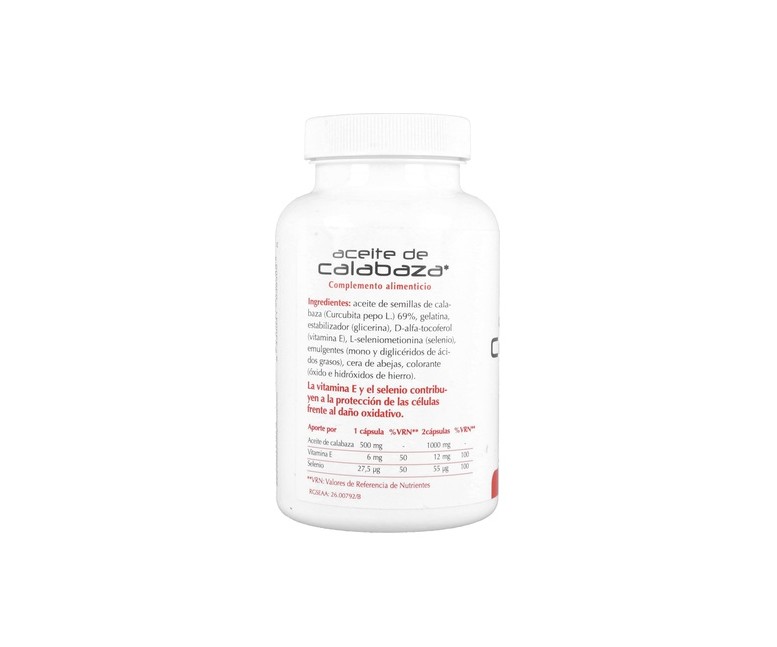 Aceite de Calabaza+Selenio+Vitamina E 180 cápsulas Plantis