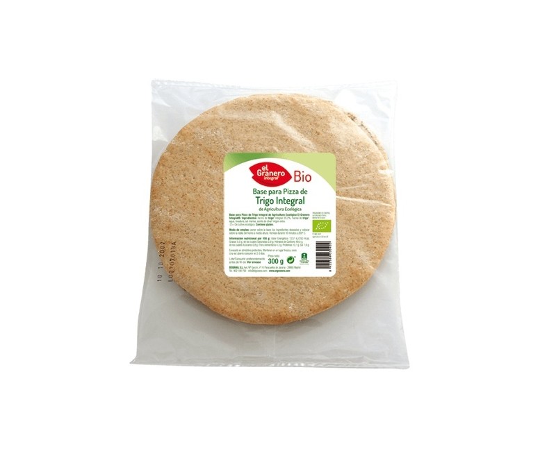 Bases de trigo integral para pizza bio 300 g de crema El Granero Integral