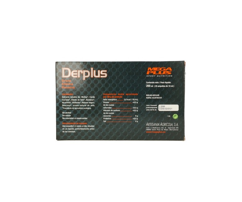 Derplus 20 ampollas de 10ml Mega plus