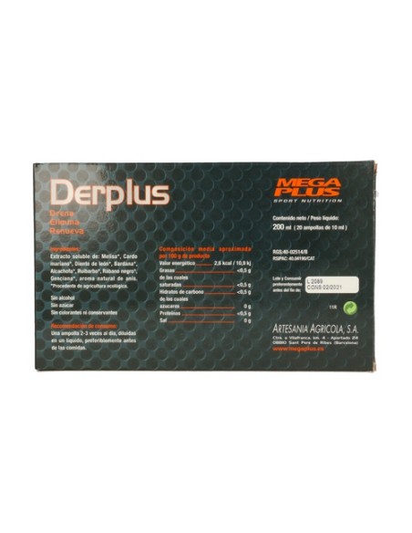 Derplus 20 ampollas de 10ml Mega plus