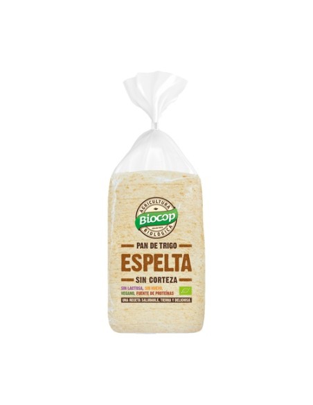 Pan de molde de trigo y espelta sin corteza 300 g Biocop