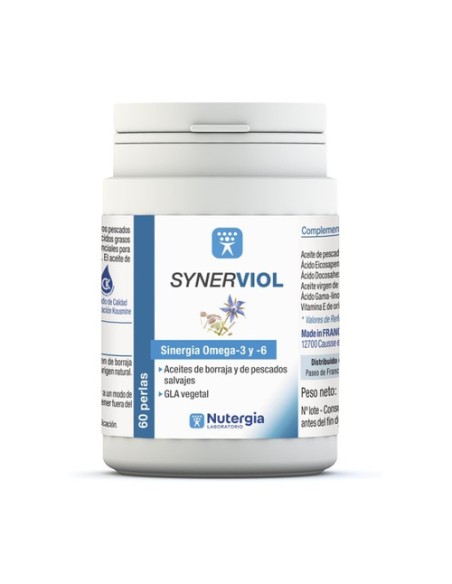 Synerviol sinergia de omega 3 y 6 60 perlas Nutergia