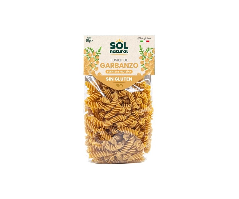 Fusilli de garbanzo sin gluten Bio 300 g Sol Natural