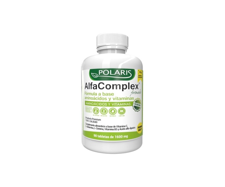Alfa complex 1600 mg aminoácidos y vitaminas 90 tabletas de 1600mg Polaris