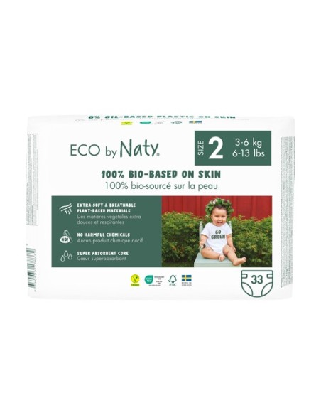Pañales Eco 3-6kg talla 2 33 unidades Eco by Naty