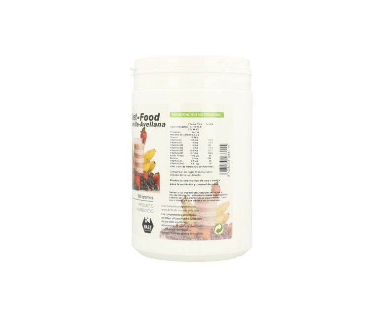 Diet Food Batido (Sabor Vainilla y Avellana) 500 g (Vainilla - Avellana) Nale
