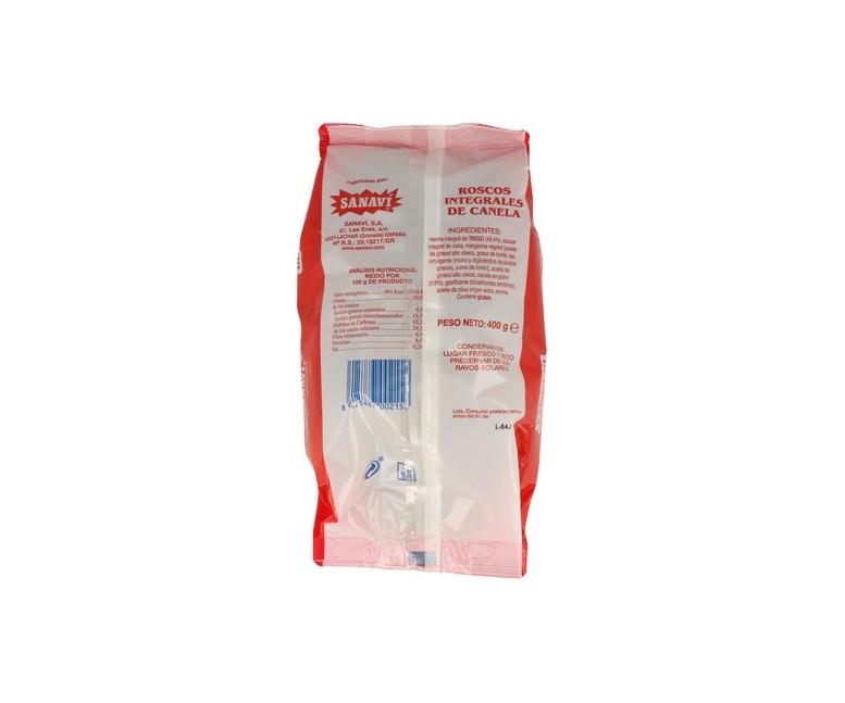 Roscos integrales de canela 400 g Sanavi