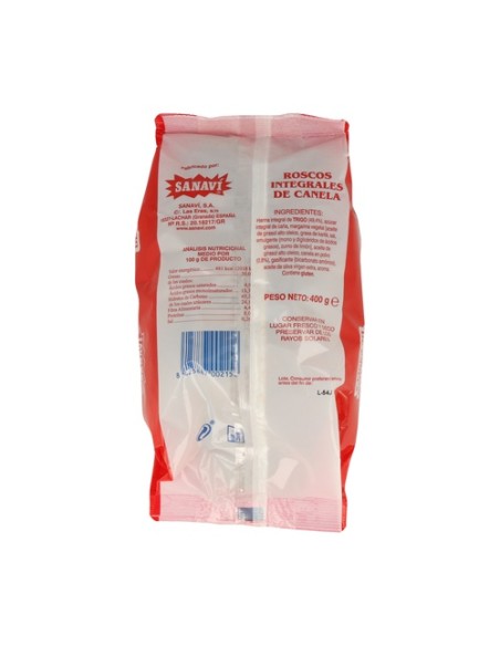Roscos integrales de canela 400 g Sanavi