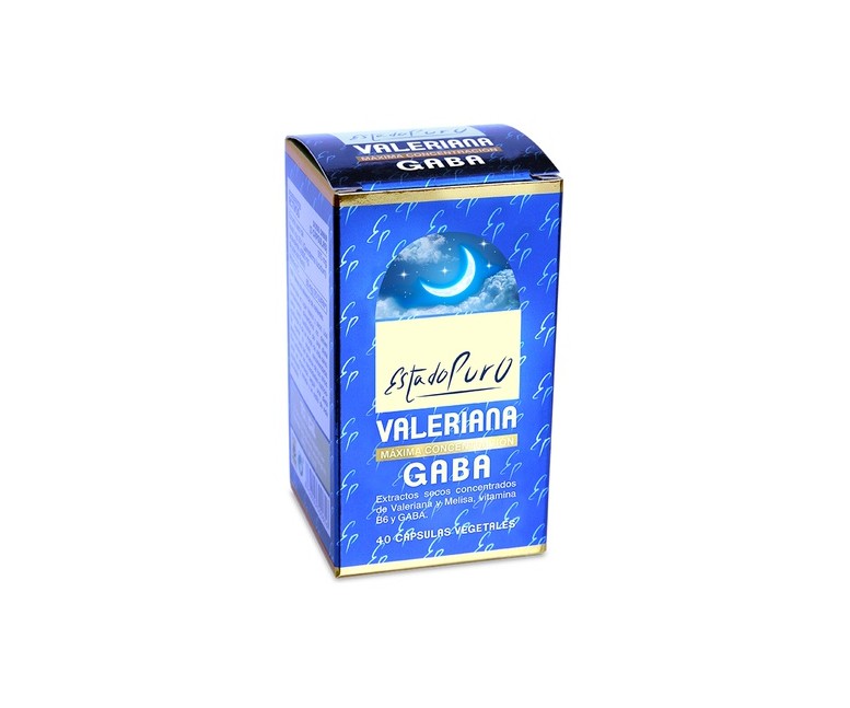 Valeriana con gaba 40 cápsulas vegetales de 771.4 mg Estado Puro