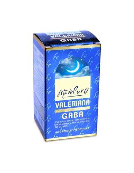 Valeriana con gaba 40 cápsulas vegetales de 771.4 mg Estado Puro
