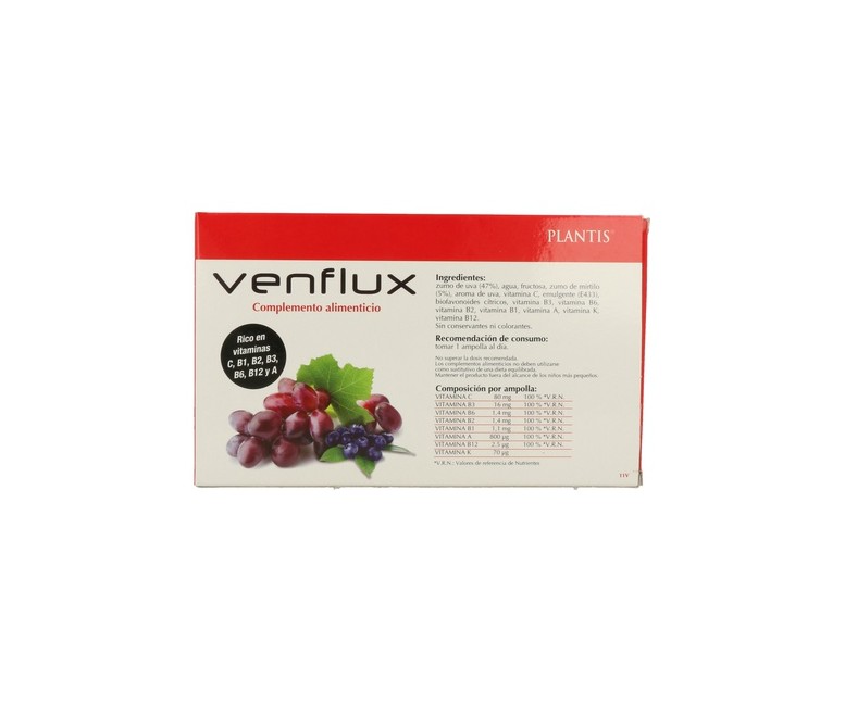 Venflux (Vitaminas en Ampollas) 20 viales de 10ml Plantis