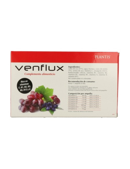 Venflux (Vitaminas en Ampollas) 20 viales de 10ml Plantis
