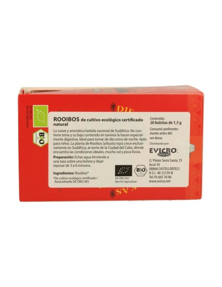 Infusión De Rooibos Natural Bio 20 bolsitas infusoras de 1.5g Madal Bal