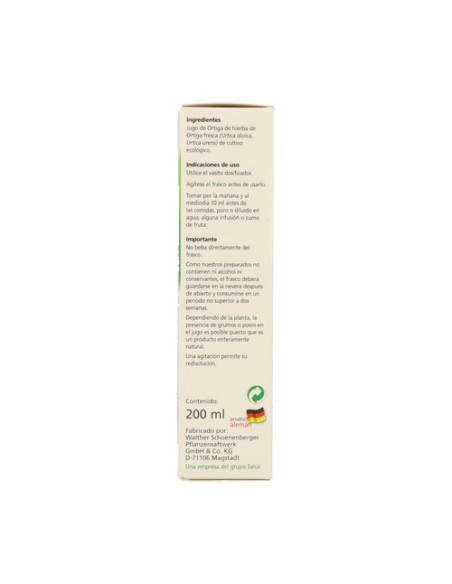 Jugo natural de Ortiga Bio 200 ml Salus