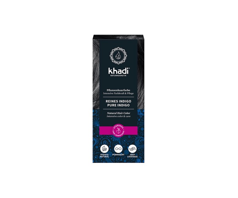 Tinte vegetal índigo 100% puro y natural 100 g (Negro azulado) Khadi