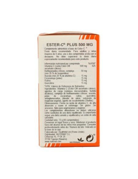 Ester C Plus 60 comprimidos de 500mg Health aid