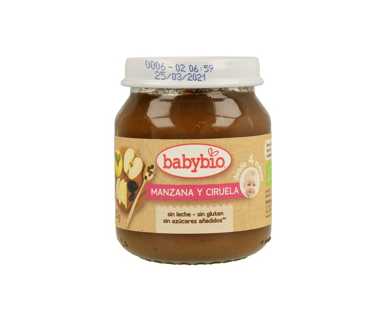 Tarrito De Manzana Y Ciruela 4m+ 130 g Babybio