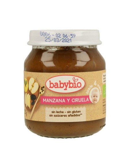 Tarrito De Manzana Y Ciruela 4m+ 130 g Babybio