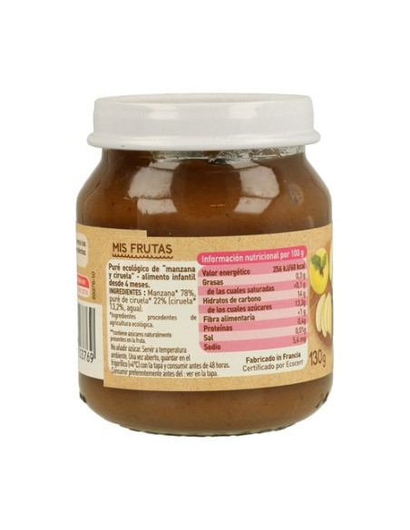 Tarrito De Manzana Y Ciruela 4m+ 130 g Babybio