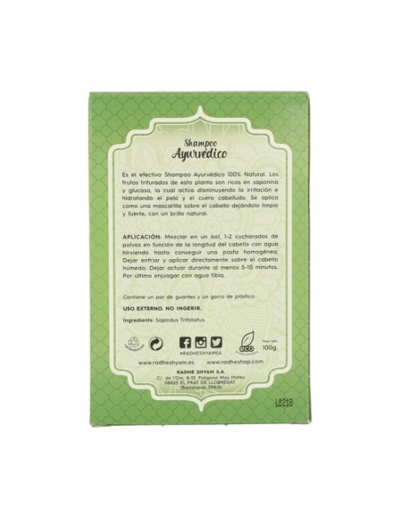 Champú Ayurvédico Polvo Aritha 100 g Radhe Shyam