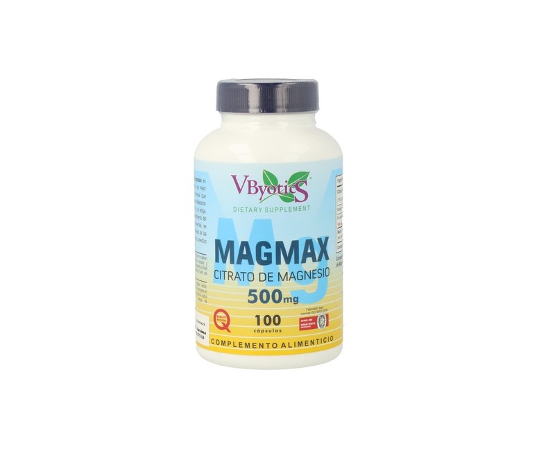 Magmax Citrato de Magnesio 100 cápsulas de 500mg Vbyotics