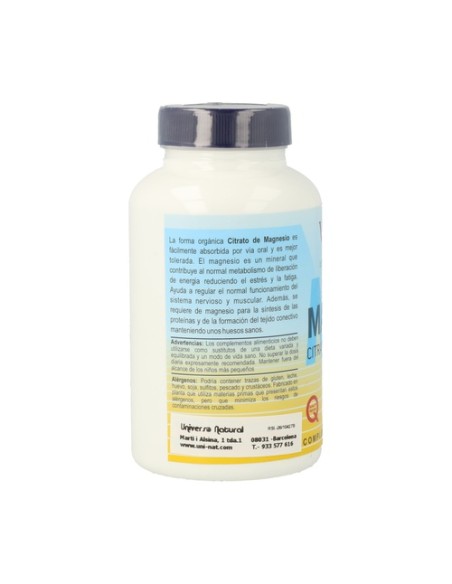Magmax Citrato de Magnesio 100 cápsulas de 500mg Vbyotics
