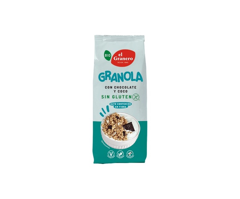 Granola con Chocolate y Coco Sin Gluten Bio 350 g El Granero Integral