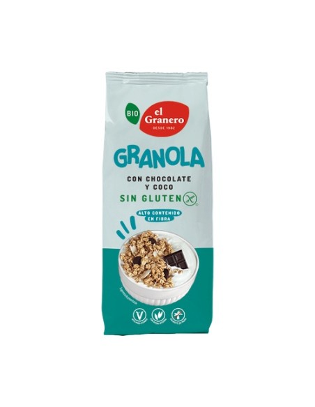 Granola con Chocolate y Coco Sin Gluten Bio 350 g El Granero Integral
