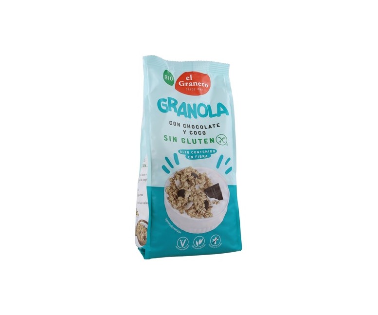 Granola con Chocolate y Coco Sin Gluten Bio 350 g El Granero Integral