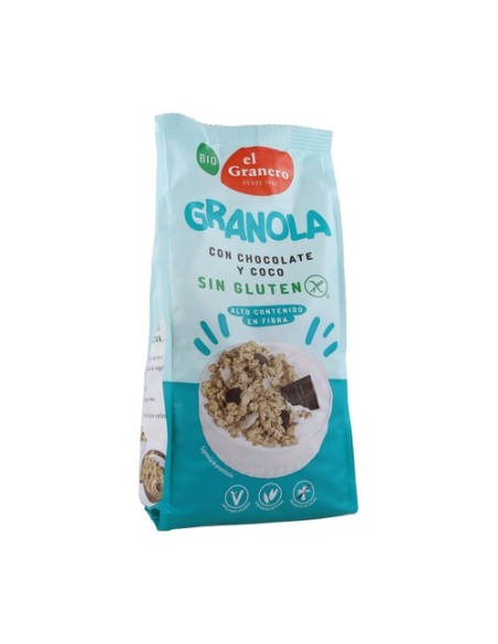 Granola con Chocolate y Coco Sin Gluten Bio 350 g El Granero Integral