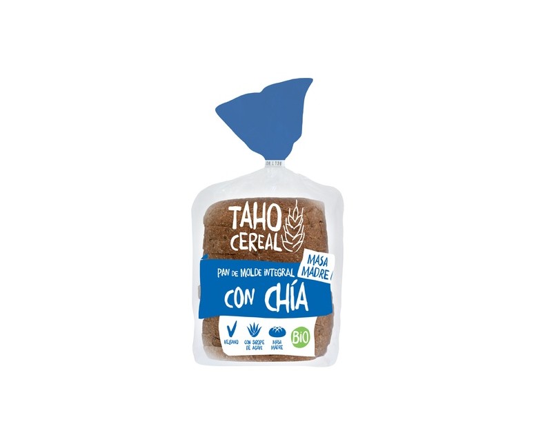 Pack Pan de molde con chía masa madre bio 6 unidades de 400 g Taho Cereal