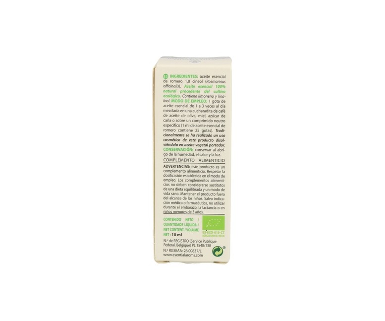 Aceite esencial Romero 1,8-Cineol Bio 10 ml Esential Aroms