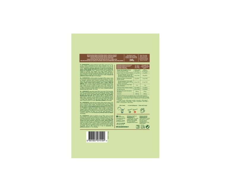 Proteína vegana sabor chocolate 720 g de polvo Gold Nutrition