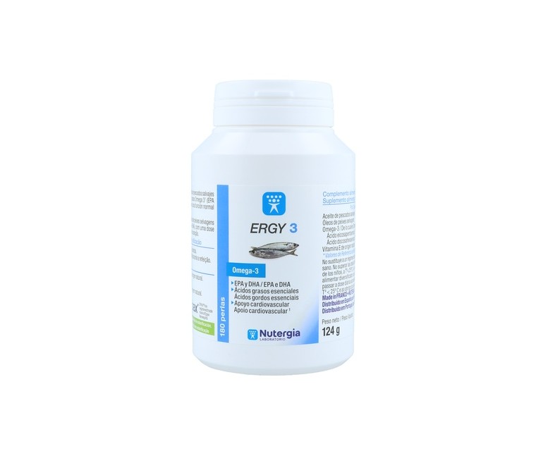 Ergy 3 omega 3, DHA y EPA 180 perlas Nutergia