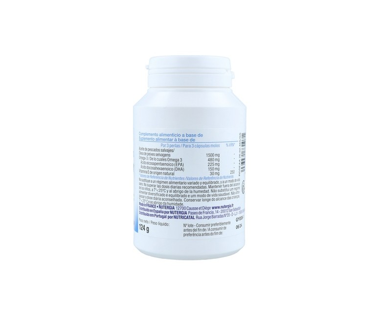 Ergy 3 omega 3, DHA y EPA 180 perlas Nutergia