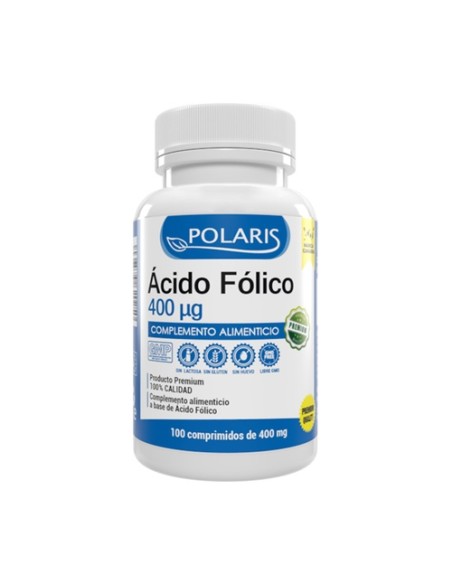 Ácido fólico 400mcg 100 comprimidos de 400μg Polaris