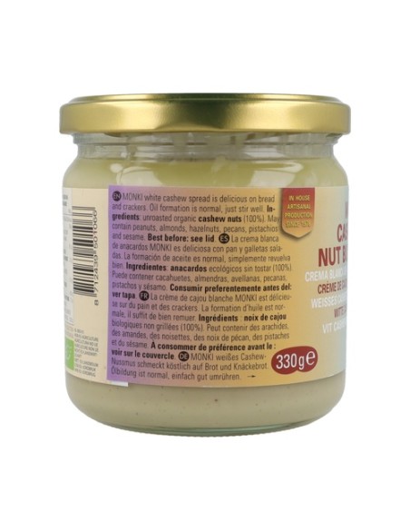 Crema Anacardos Blanca Bio 330 g Monki