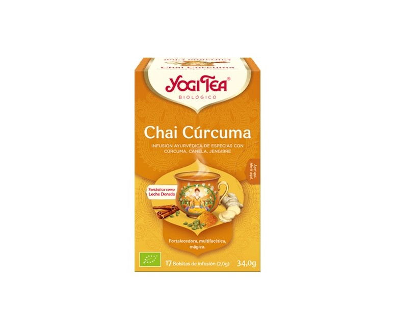 Infusión ayurvédica Chai Cúrcuma 17 bolsitas infusoras de 2g Yogi Tea